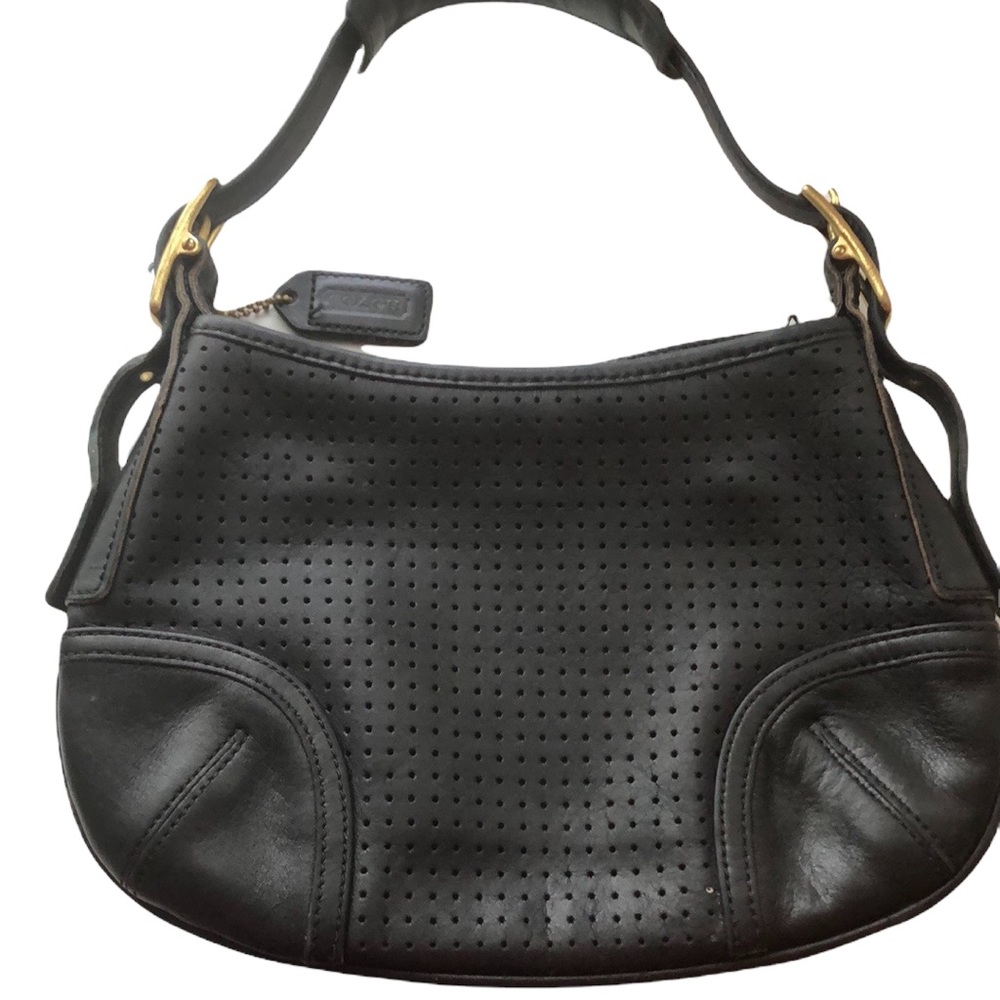 Coach Perforated Leather Shoulder Bag